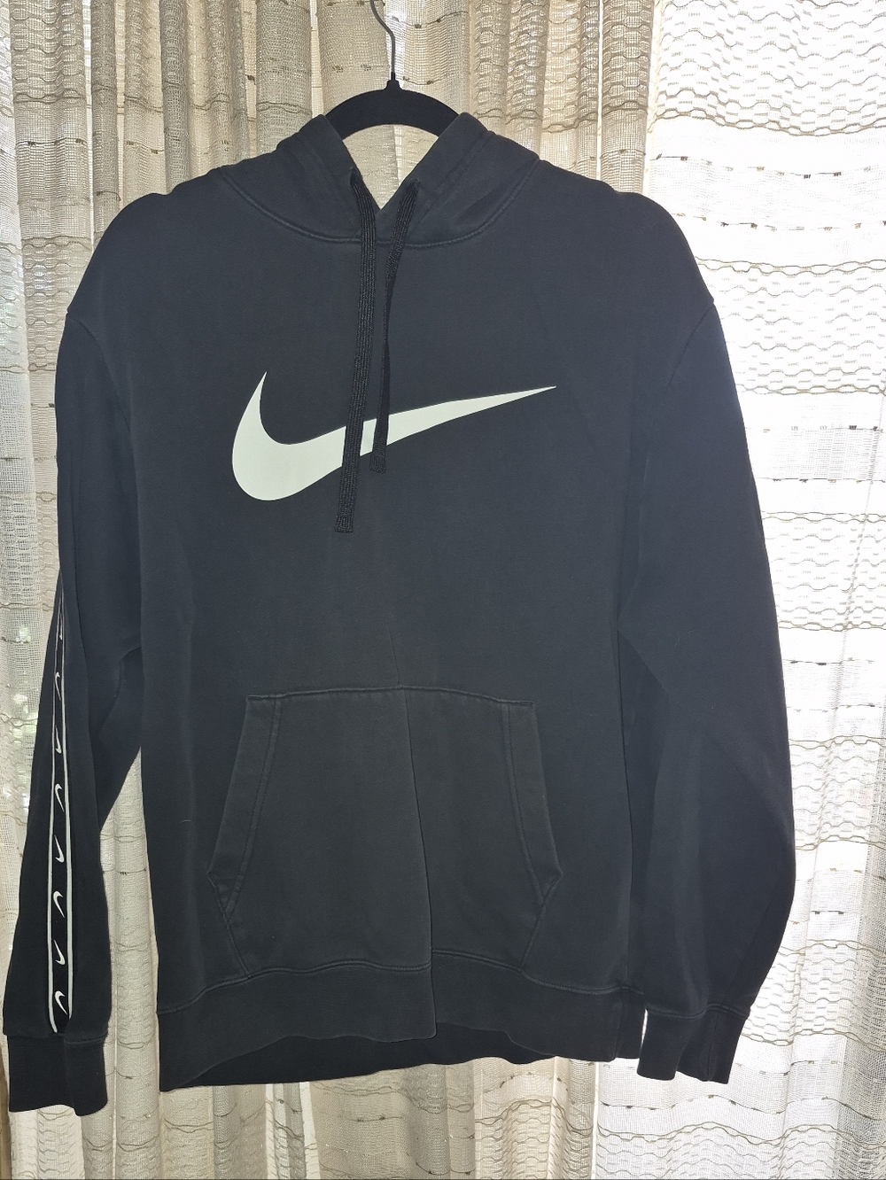 Nike Black Hoodie with White Swoosh Logo